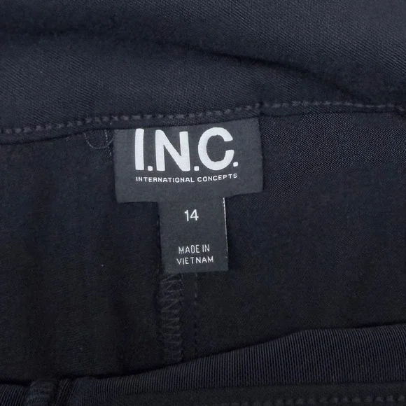 INC International Concepts Black Flare Leg Pull On Pants Size 14 Stretch - Picture 3 of 9